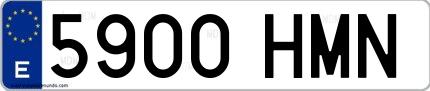 Ejemplo de matrícula española 5900 HMN