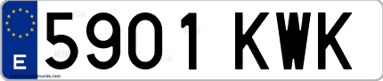 Ejemplo de matrícula de coche ordinaria 5901 KWK