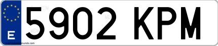 Ejemplo de matrícula española 5902 KPM