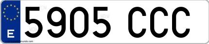 Ejemplo de matrícula española 5905 CCC