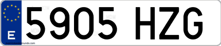 Ejemplo de matrícula de coche ordinaria 5905 HZG