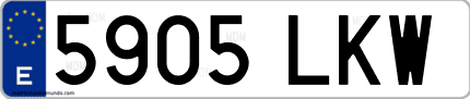 Ejemplo de matrícula de coche ordinaria 5905 LKW