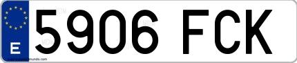 Ejemplo de matrícula española 5906 FCK