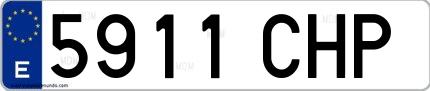 Ejemplo de matrícula española 5911 CHP