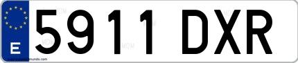 Ejemplo de matrícula española 5911 DXR