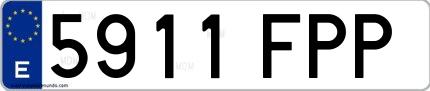 Ejemplo de matrícula española 5911 FPP