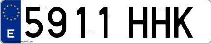 Ejemplo de matrícula española 5911 HHK