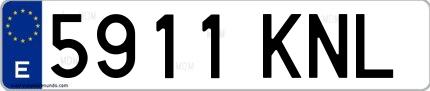 Ejemplo de matrícula española 5911 KNL