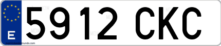 Ejemplo de matrícula de coche ordinaria 5912 CKC