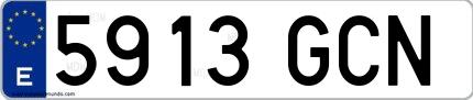 Ejemplo de matrícula española 5913 GCN