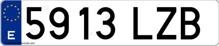 Ejemplo de matrícula española 5913 LZB