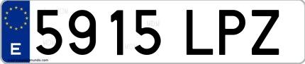 Ejemplo de matrícula española 5915 LPZ