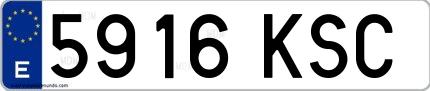 Ejemplo de matrícula española 5916 KSC