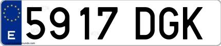 Ejemplo de matrícula española 5917 DGK