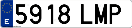 Ejemplo de matrícula de coche ordinaria 5918 LMP