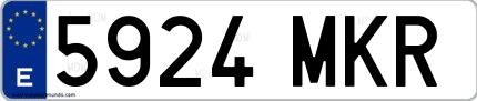 Ejemplo de matrícula española 5924 MKR