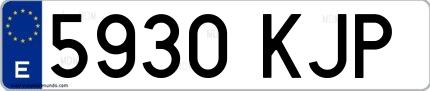 Ejemplo de matrícula española 5930 KJP