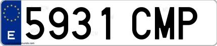 Ejemplo de matrícula española 5931 CMP