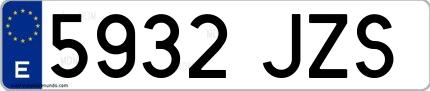 Ejemplo de matrícula española 5932 JZS