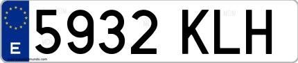 Ejemplo de matrícula española 5932 KLH