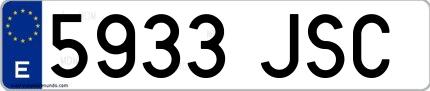 Ejemplo de matrícula española 5933 JSC