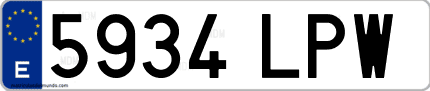 Ejemplo de matrícula de coche ordinaria 5934 LPW