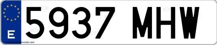 Ejemplo de matrícula española 5937 MHW