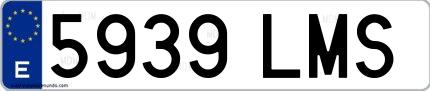 Ejemplo de matrícula española 5939 LMS