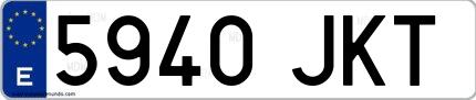 Ejemplo de matrícula española 5940 JKT