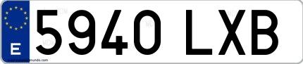 Ejemplo de matrícula española 5940 LXB