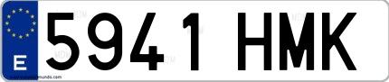Ejemplo de matrícula española 5941 HMK