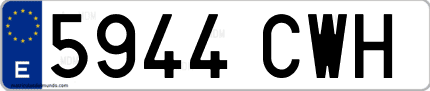 Ejemplo de matrícula de coche ordinaria 5944 CWH