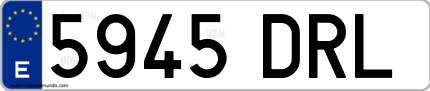 Ejemplo de matrícula de coche ordinaria 5945 DRL