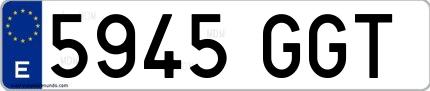 Ejemplo de matrícula española 5945 GGT