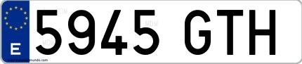 Ejemplo de matrícula española 5945 GTH