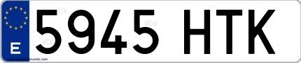 Ejemplo de matrícula española 5945 HTK