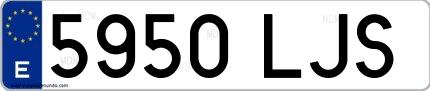Ejemplo de matrícula española 5950 LJS