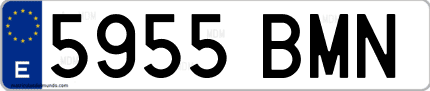 Ejemplo de matrícula de coche ordinaria 5955 BMN