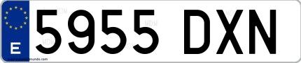 Ejemplo de matrícula española 5955 DXN