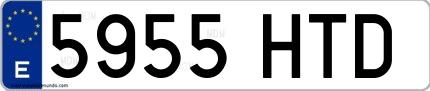 Ejemplo de matrícula española 5955 HTD