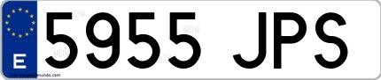 Ejemplo de matrícula española 5955 JPS