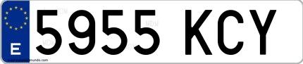 Ejemplo de matrícula española 5955 KCY
