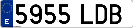 Ejemplo de matrícula de coche ordinaria 5955 LDB