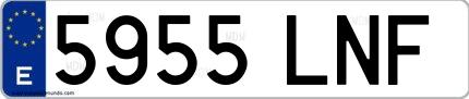 Ejemplo de matrícula española 5955 LNF