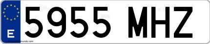 Ejemplo de matrícula española 5955 MHZ