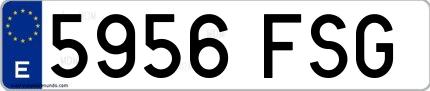 Ejemplo de matrícula española 5956 FSG