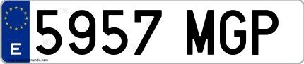 Ejemplo de matrícula española 5957 MGP