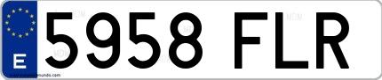 Ejemplo de matrícula española 5958 FLR