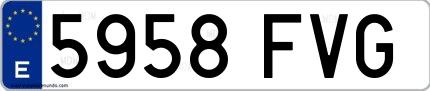 Ejemplo de matrícula española 5958 FVG