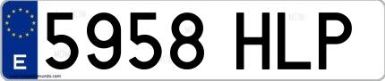 Ejemplo de matrícula española 5958 HLP